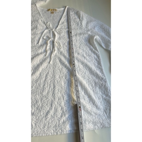 Michael Kors Lace Floral Semi Sheer Long Sleeve Blouse - Picture 13 of 14